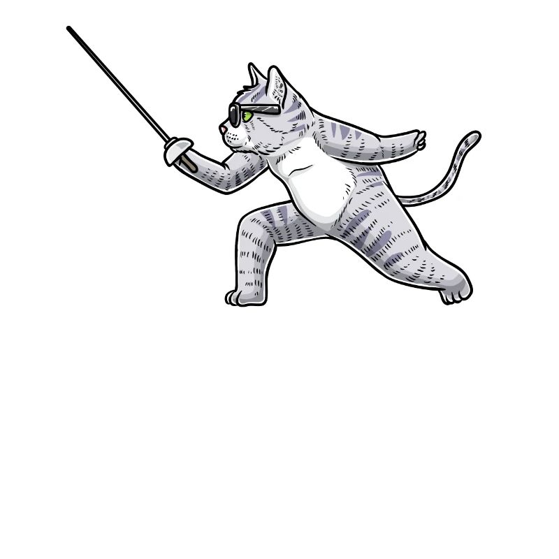 Fechten Katze Fechter degenkämpferfechter