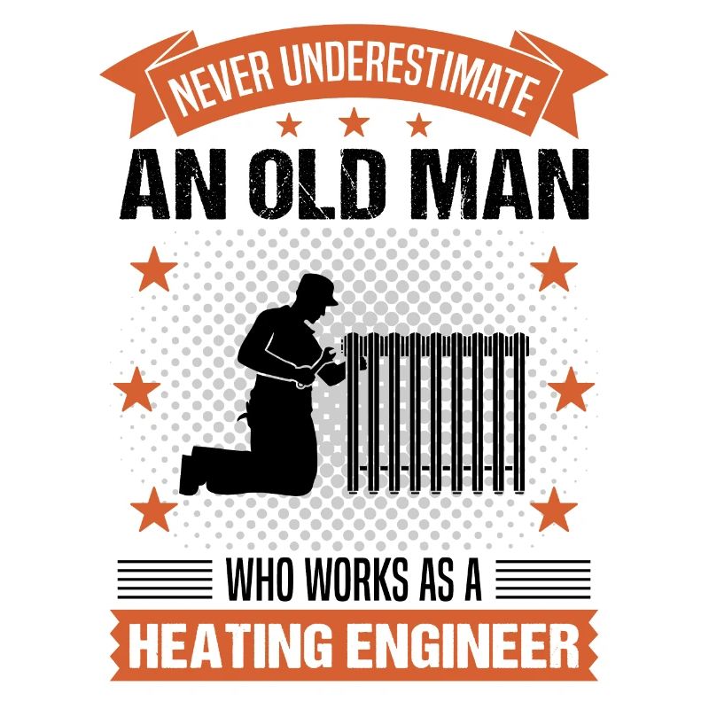 Heating engineer Old man saying gentlemen gift