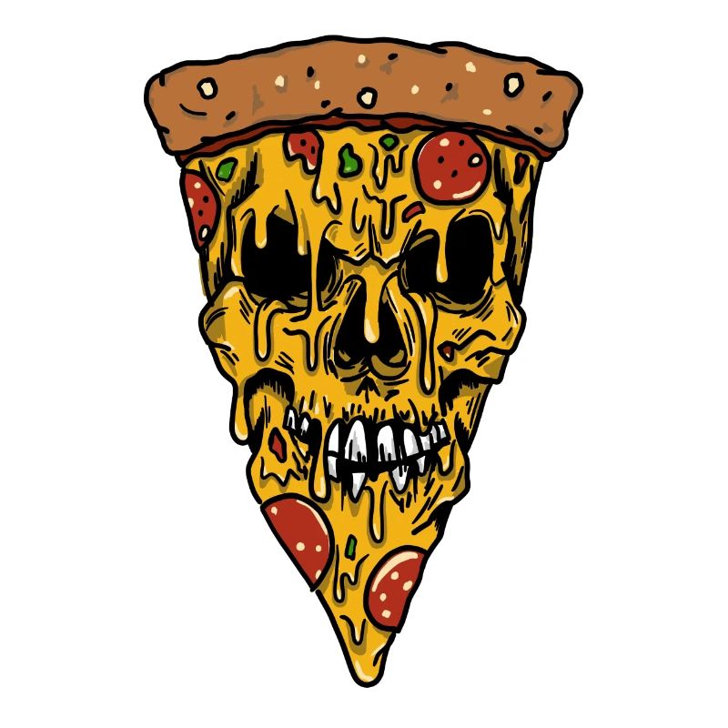 Crâne de pizza au fromage