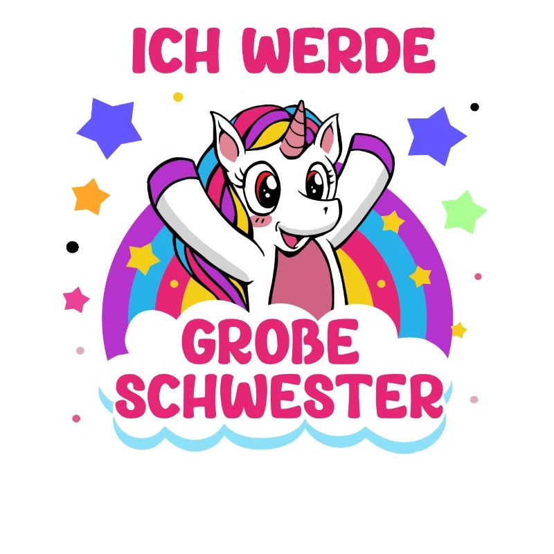 Einhorn Mädchen Tochter Ich Werde Große Schwester