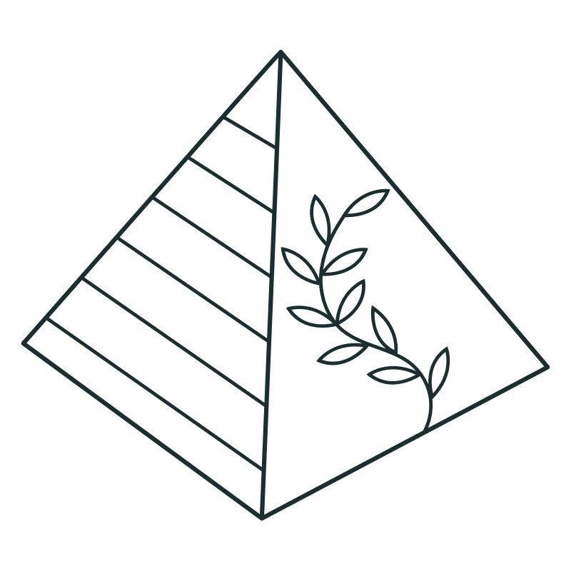 Pyramide mit Blumenbewuchs