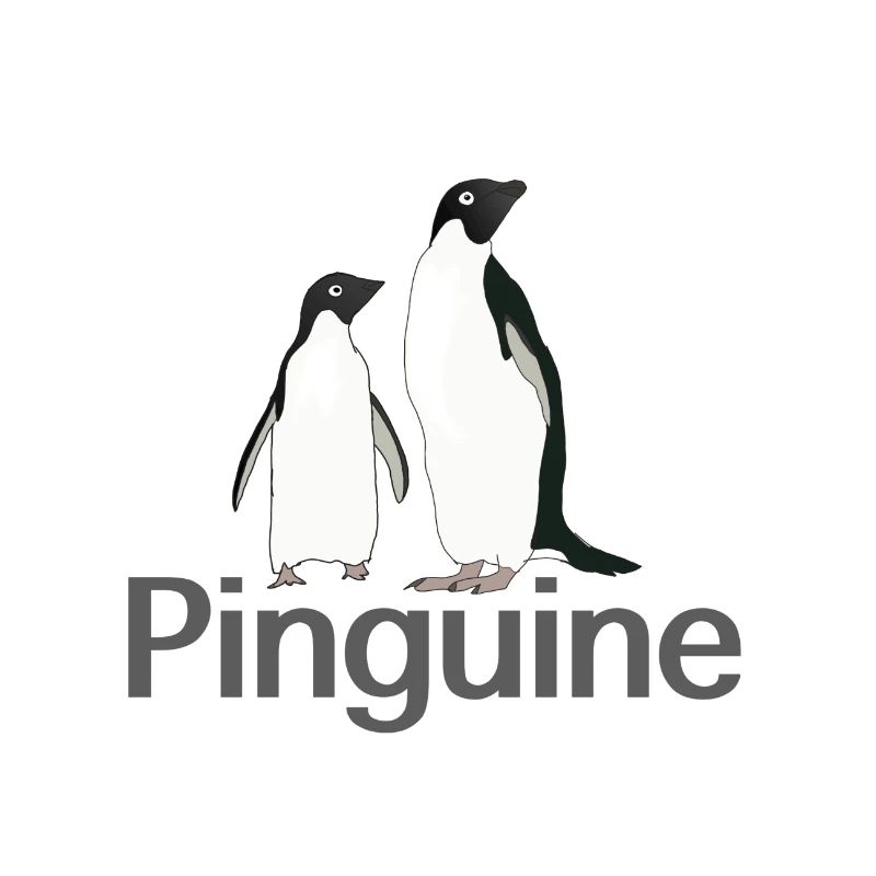 Penguins Logo Text Name Design Graphic Image Clipart