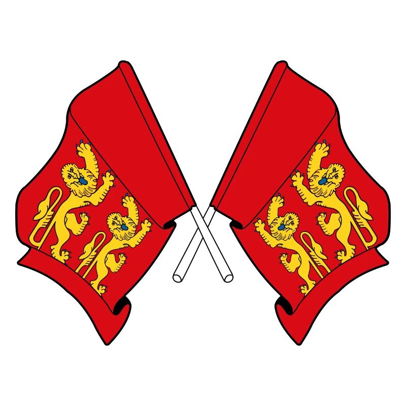 Zwei Flaggen Normandie oder Basse-Normandie
