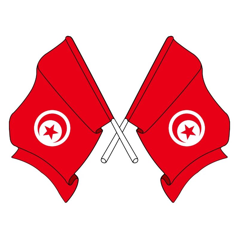 Two flags Tunisia