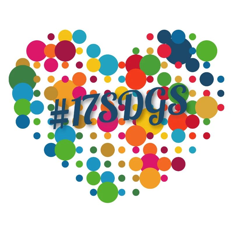 Coeur coloré conception de points - 17sdgs