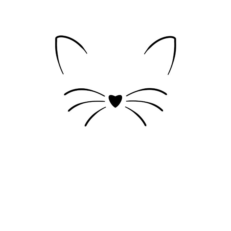 visage de chat comique mignon dessiné