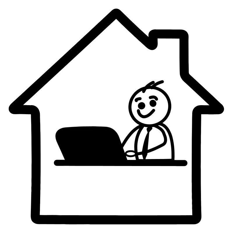 Arbeiten zu Hause einfaches Logo