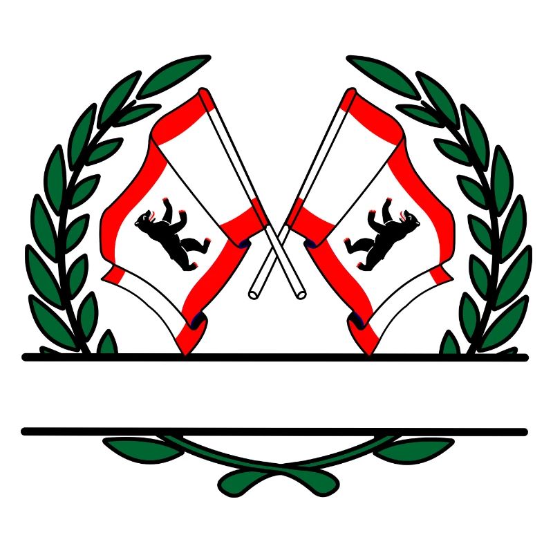 Drapeaux Berlin couronne de laurier bannière