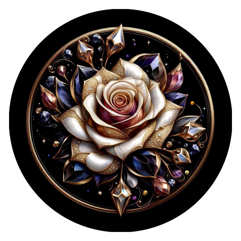 Rose im Diamantkranz - Rose Diamant Edelstein