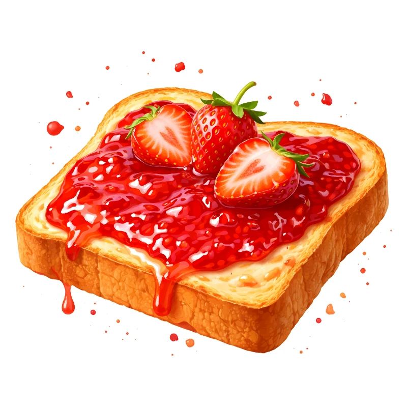 Toast mit Erdbeermarmelade Illustration 