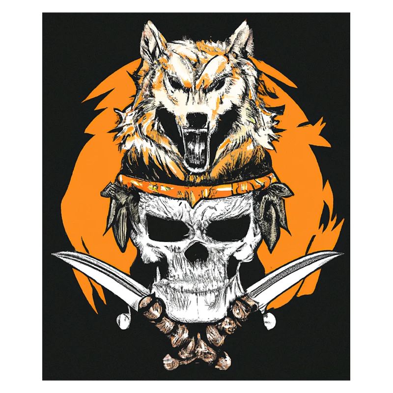 Vector Samurai Warrior Skull Mask Japan
