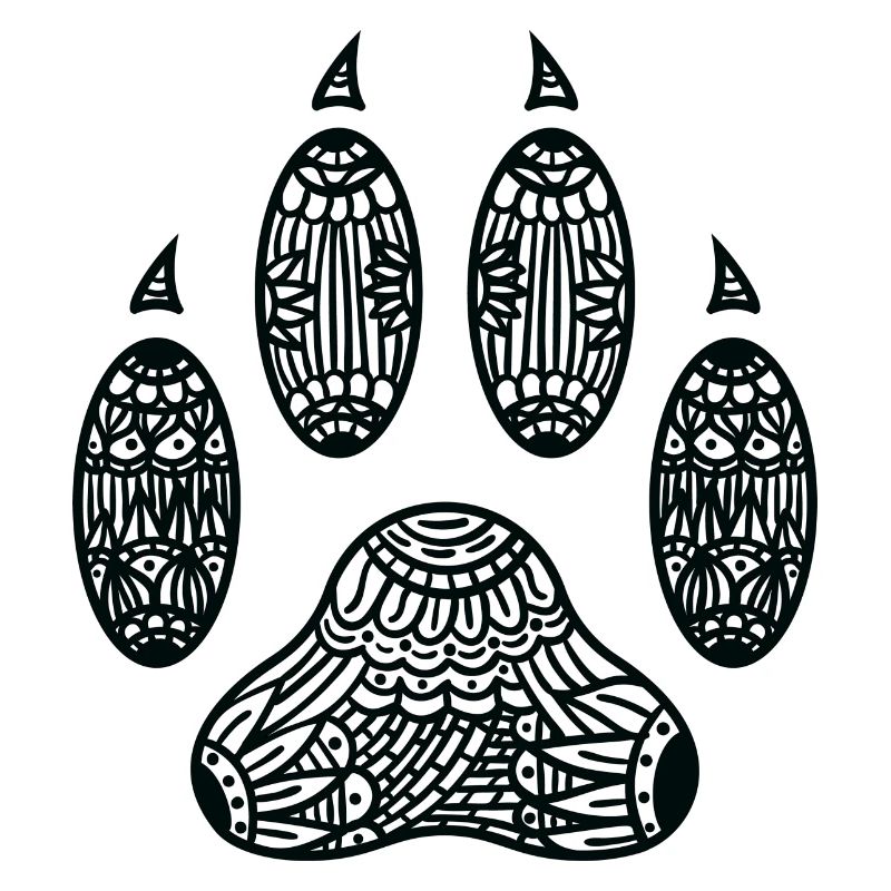Zentangle d’impression de patte de chat