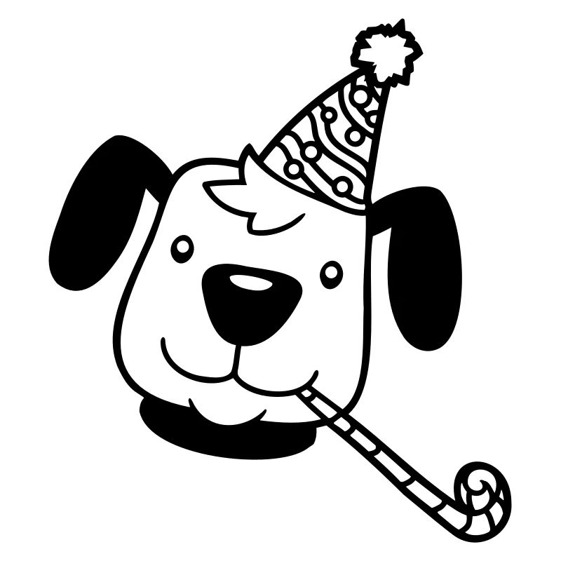 Dog Face Birthday Party Hat Celebrate Toad Fun