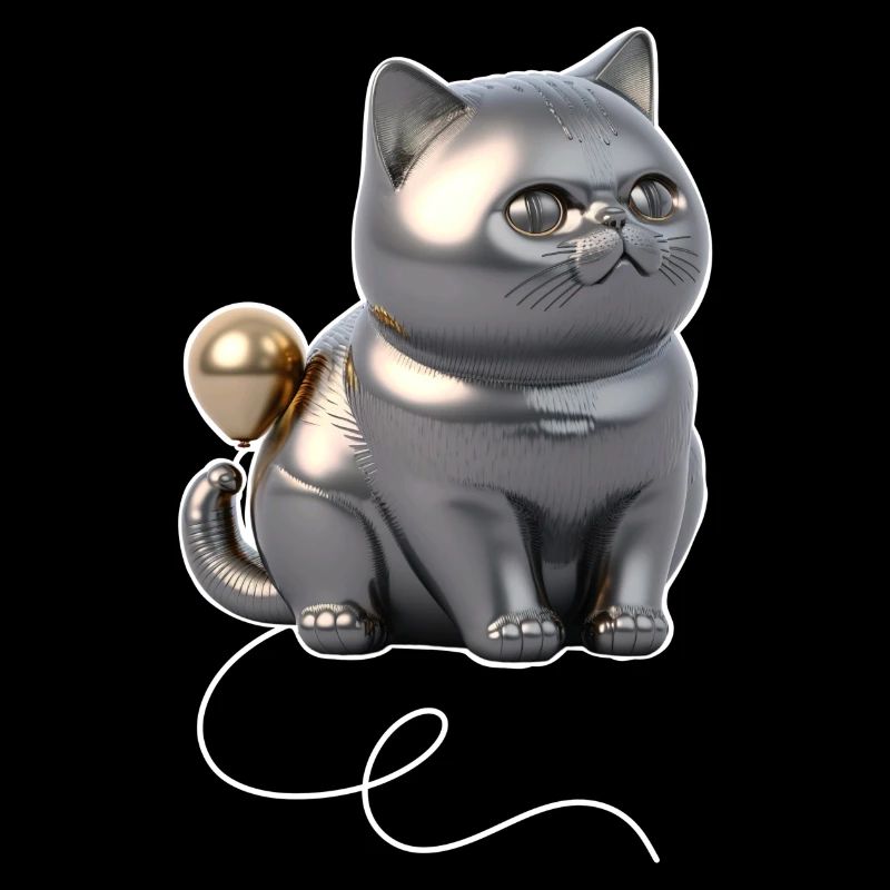Cat Balloon - Silver