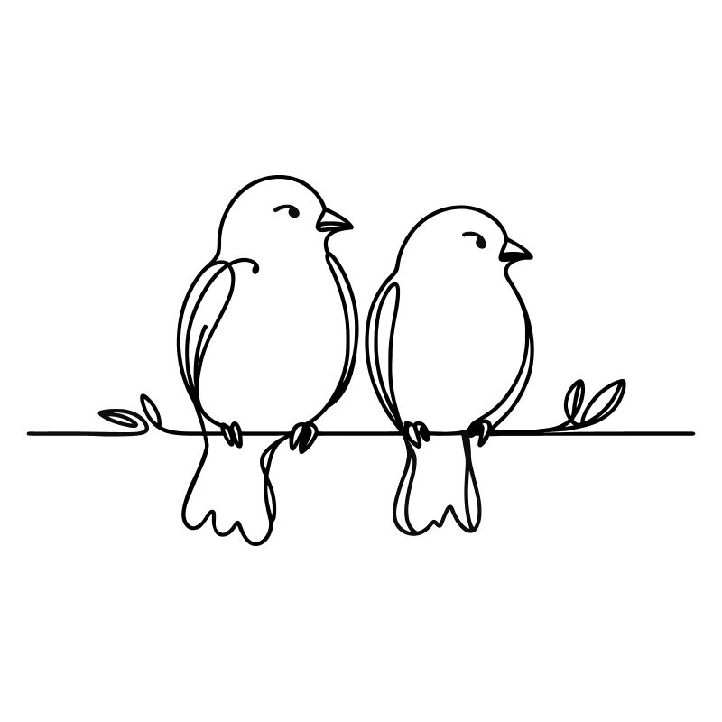 Zwei Vögel auf einem Ast