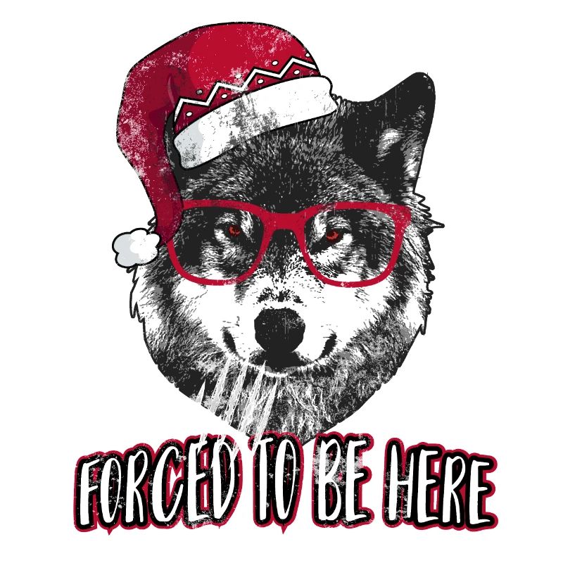 Forced to be here - Grumpy Christmas Wolf