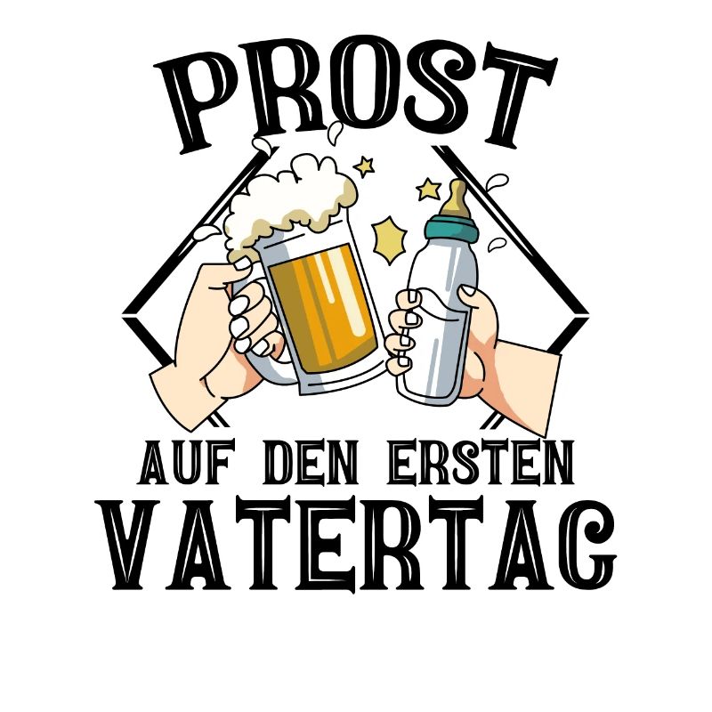 Prost Auf Den Ersten Vatertag mit Bier und