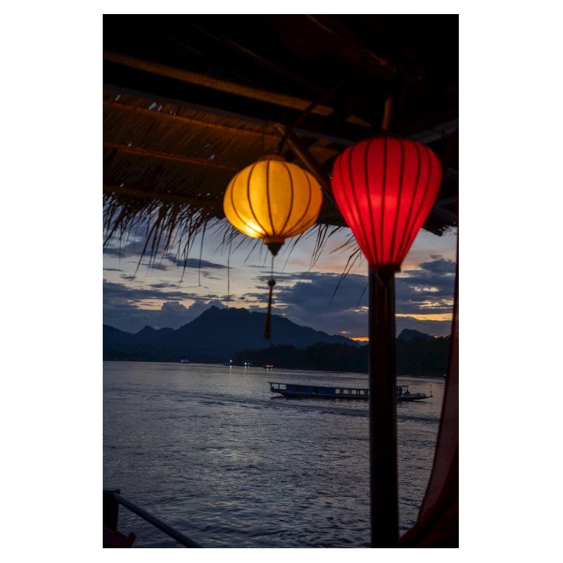 Evening lanterns over water