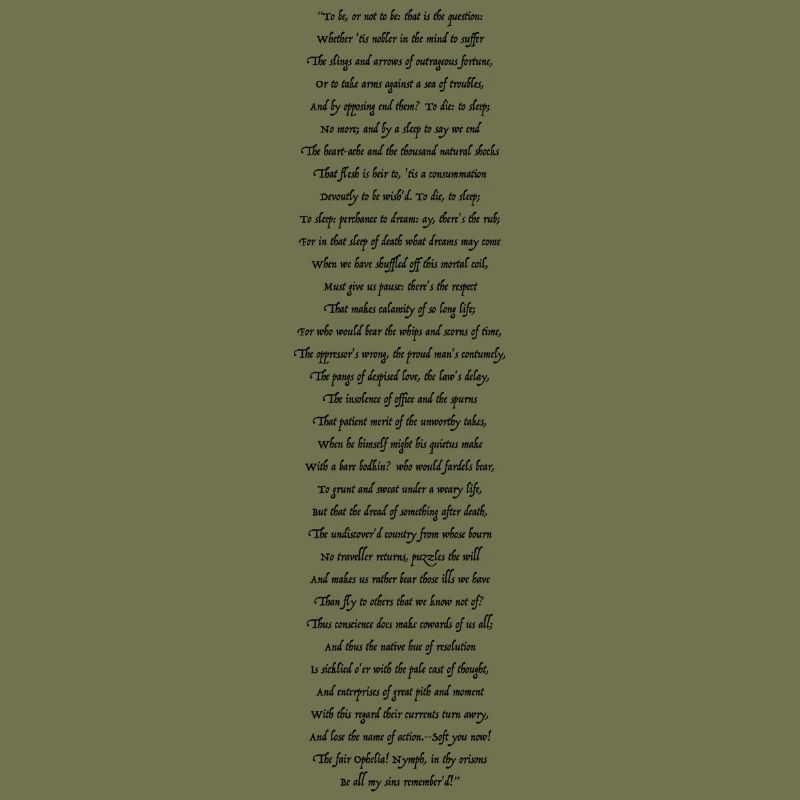 Sein oder Nichtsein 01 (schwarzer Text)