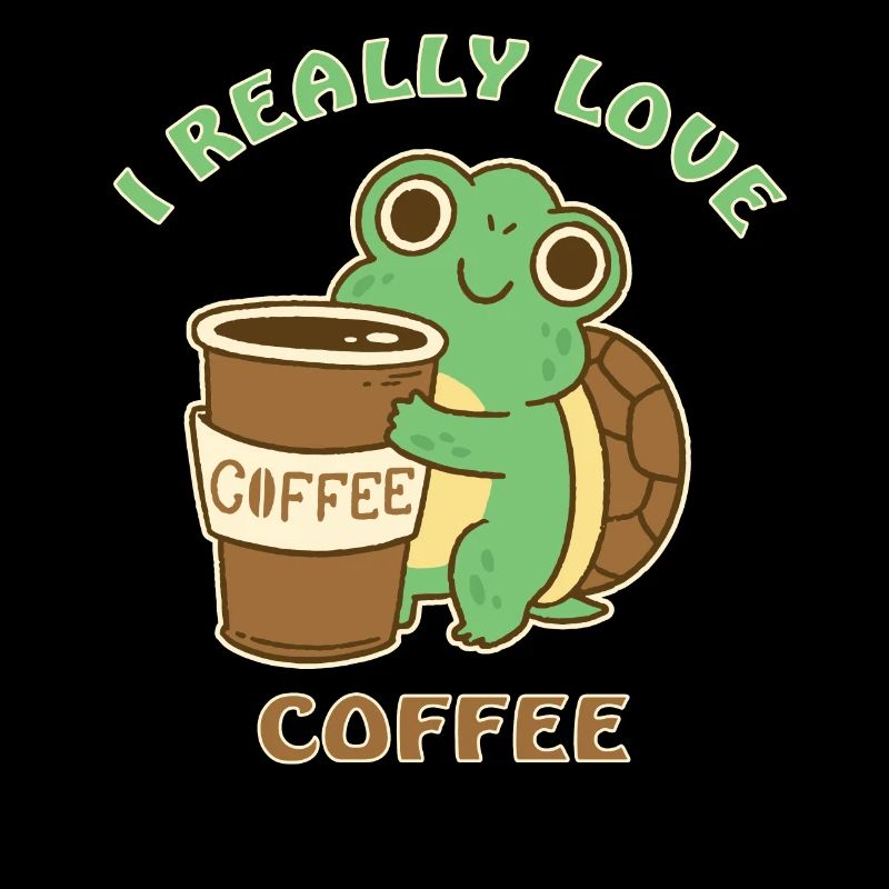 Turtle loves coffee