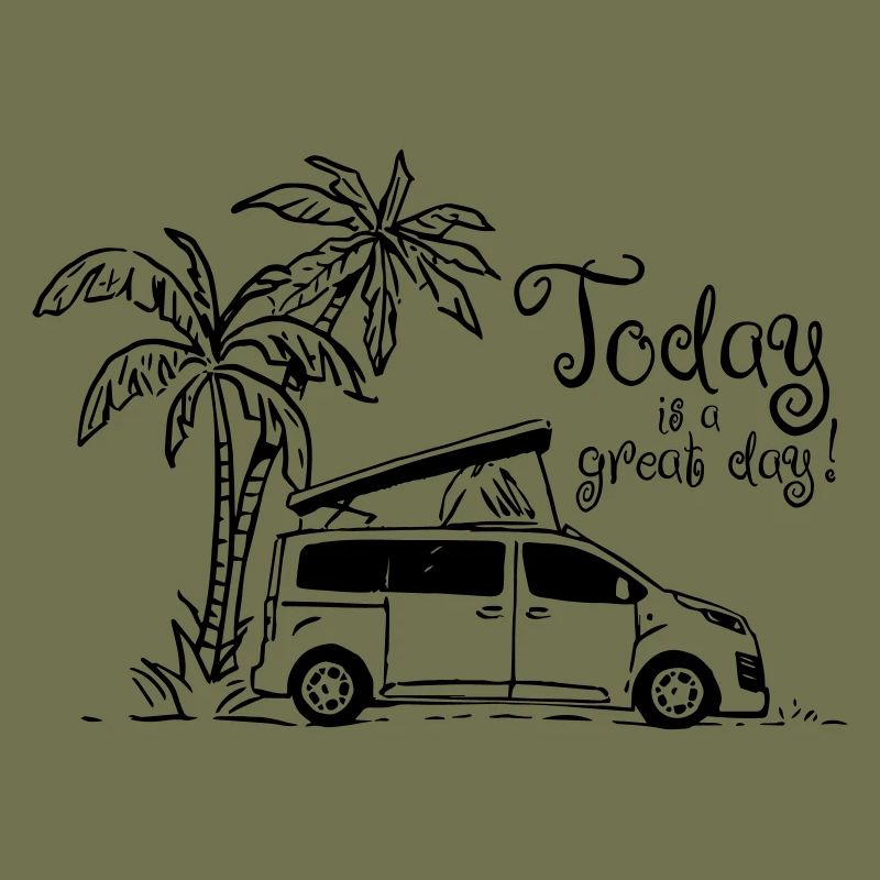 Camper Sketch "Today is a gread Day!"