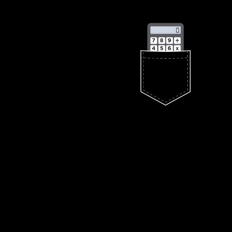 Math Teacher Pocket with calculator funny nerd