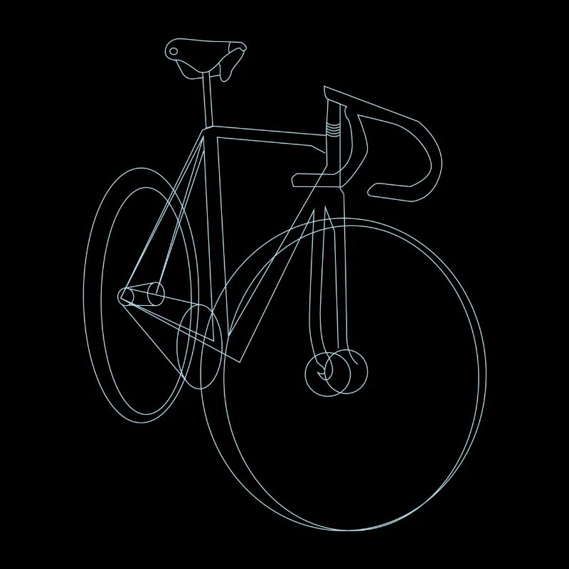 Vélo linéaire, fixie, vélo de course, en bleu clair
