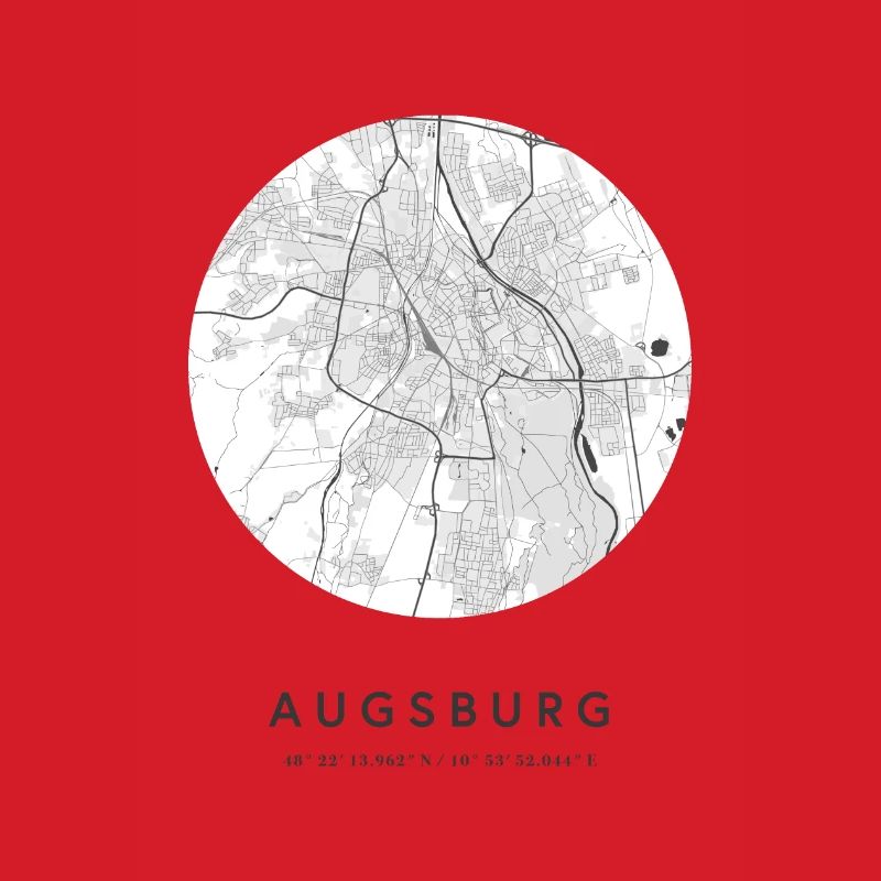 Augsburg Bavaria map city map citymap map