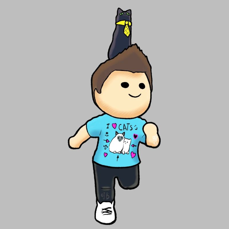 Dessin animé mignon Denis et chat