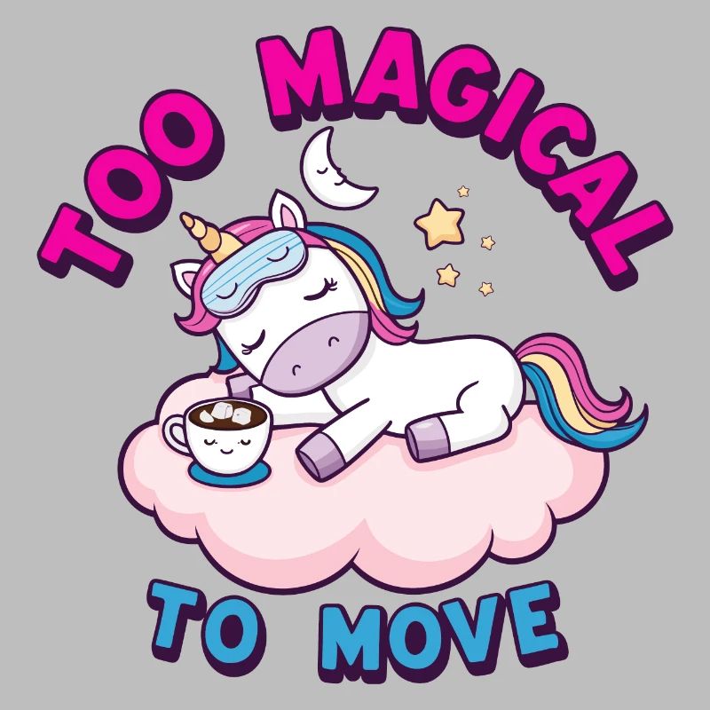 Schlafendes Einhorn mit Regenbogen-Design