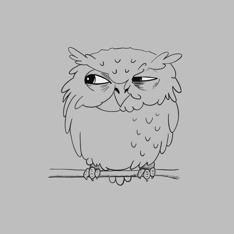 skeptical eagle owl (white eyes)