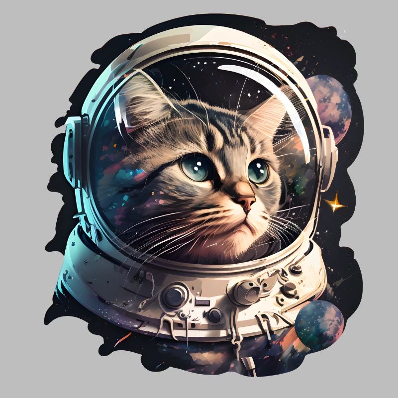 Chat dans l’espace mignon chaton astronaute