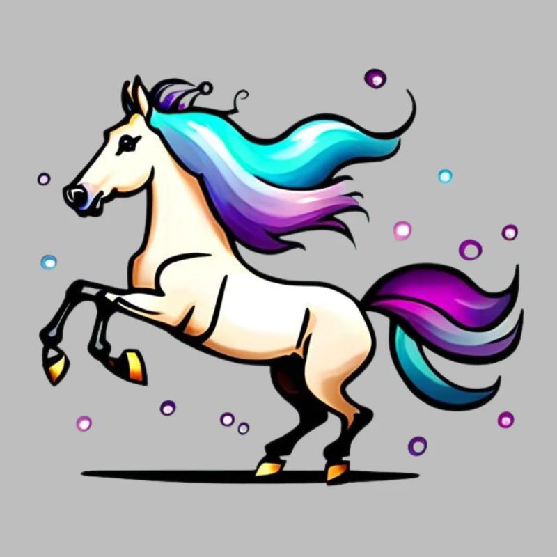 Cheval à queue colorée