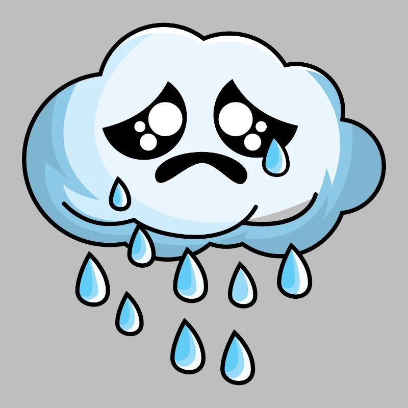 Sad cloud with rain