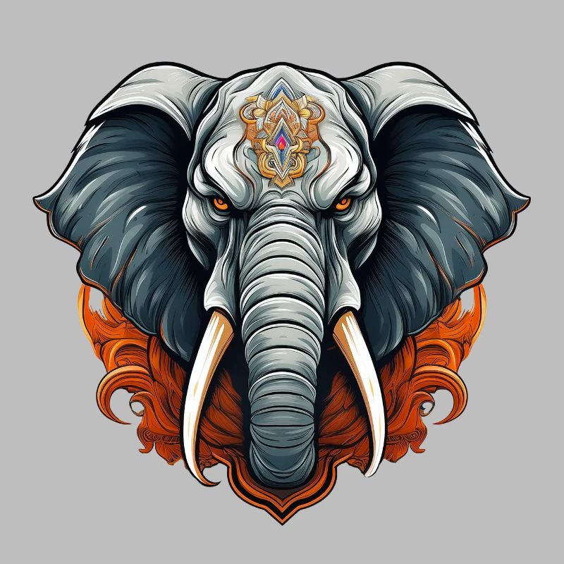 Wild angry pugnacious combative elephant