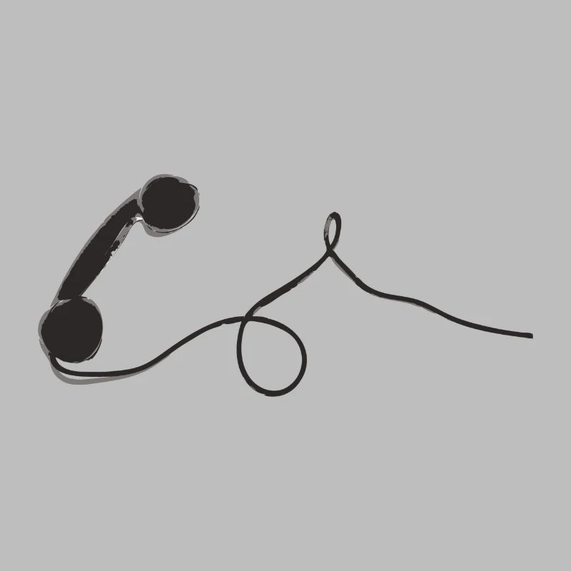 Schwarzer alter analoger retro Telefonhörer