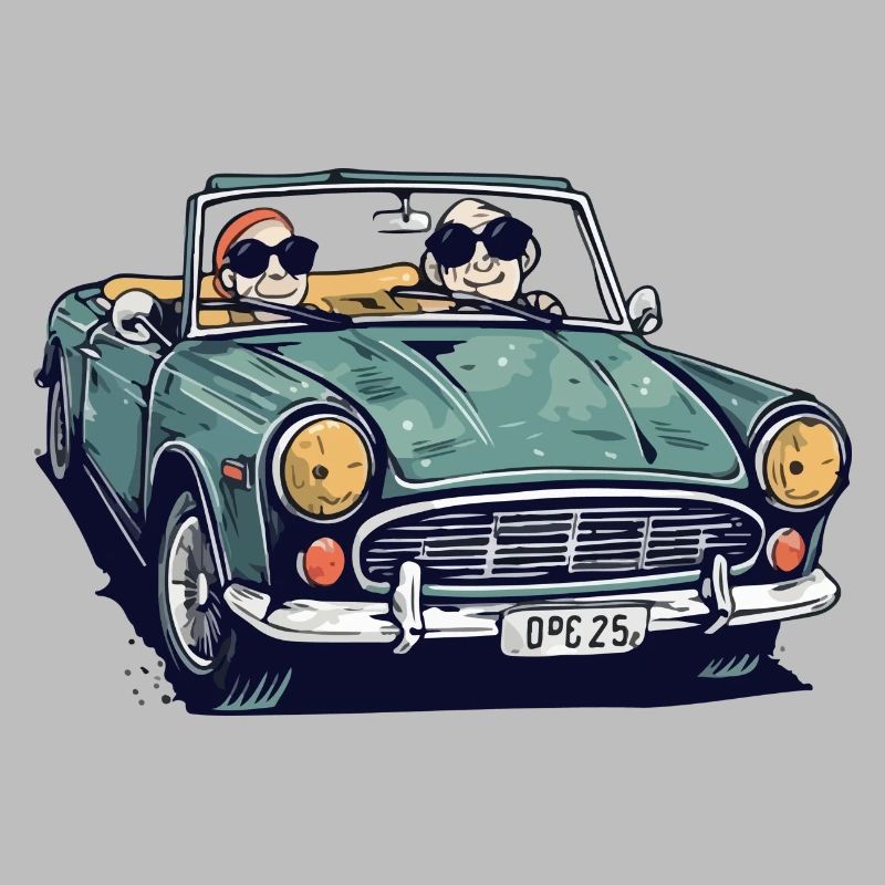 Denise et roger en cabriolet