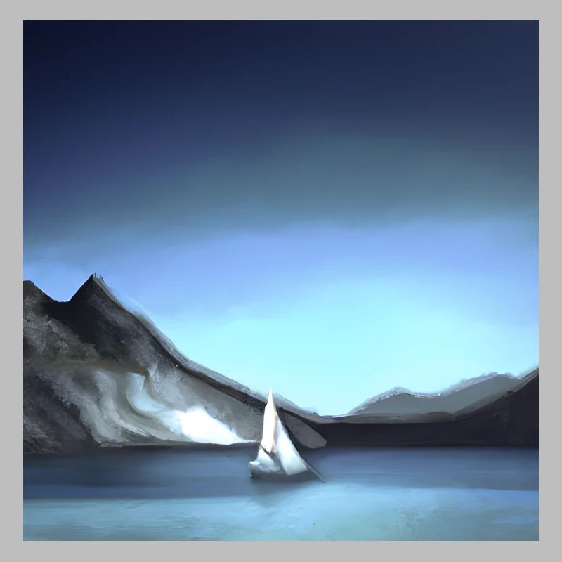 Ship sailing on a small lake