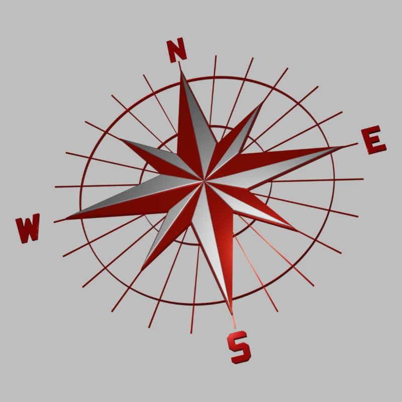 Kompass rot schwebend