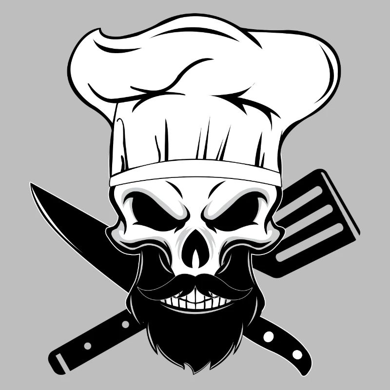 koch bart skelett backen bärtig menschliches chef