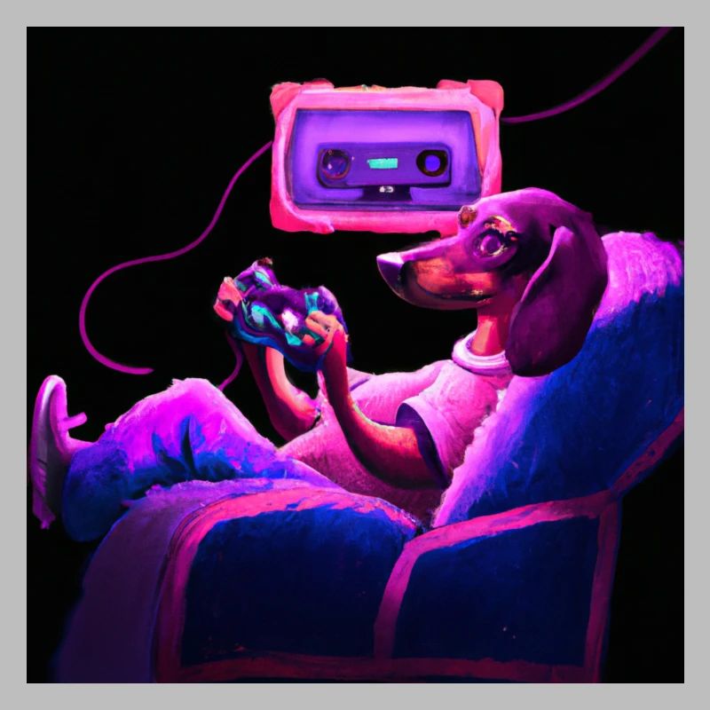 Dackel Synthwave Gaming