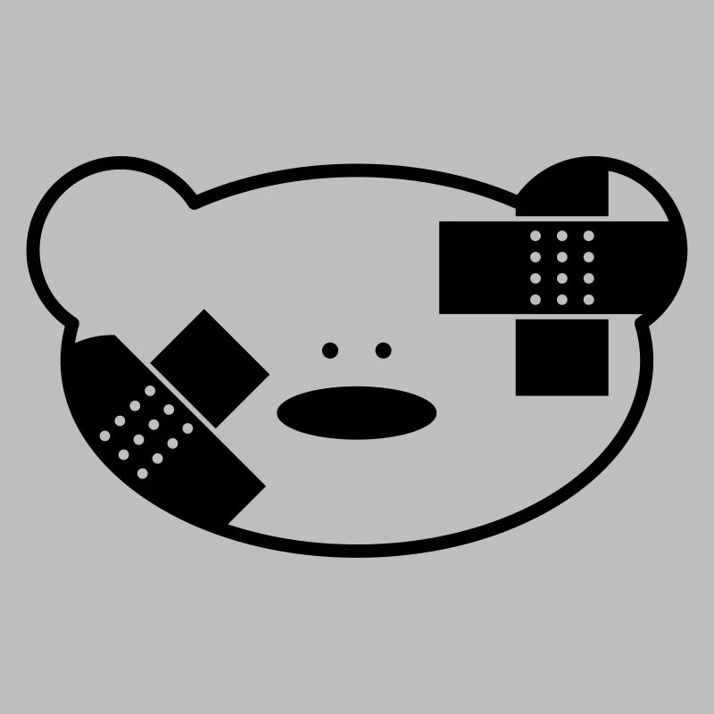 Funny teddy bear with plaster