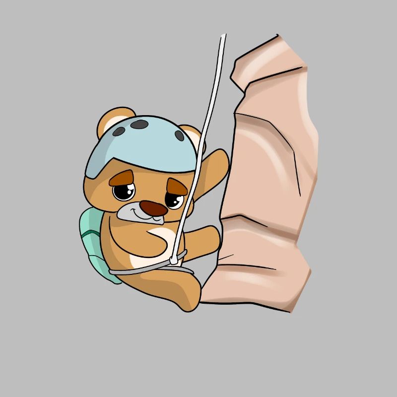 Climbing abseiling bear comic