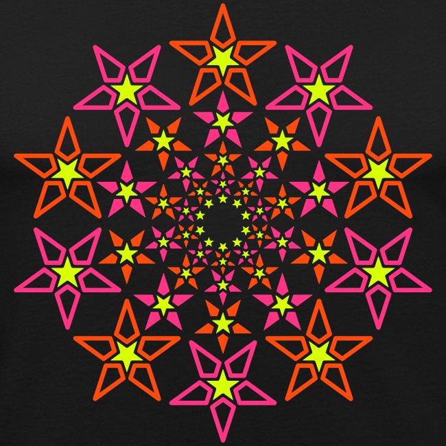 fractal estrella 3 color neón