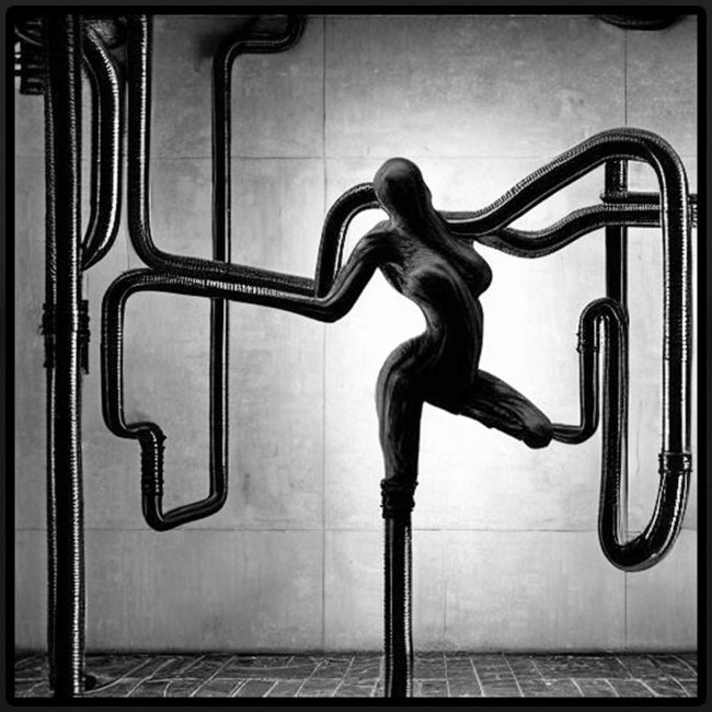 Steam pipe machine girl Giger Style