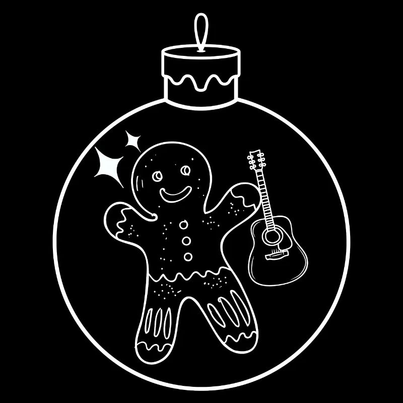 Weihnachtskugel Lebkuchenmann Gitarre