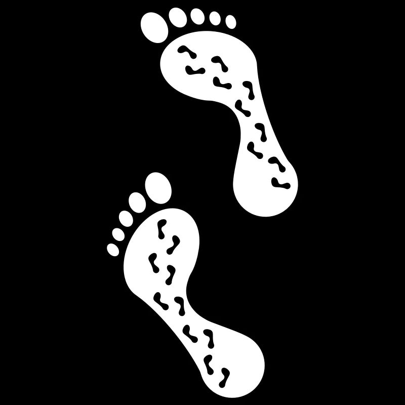 Pieds nus avec empreintes