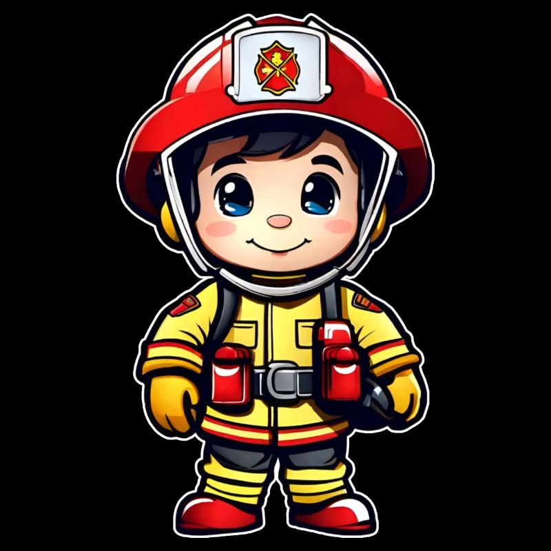 Niedlicher kleiner Feuerwehrmann