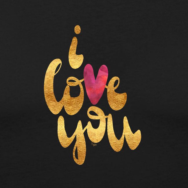 i love you - Typo in gold und rot