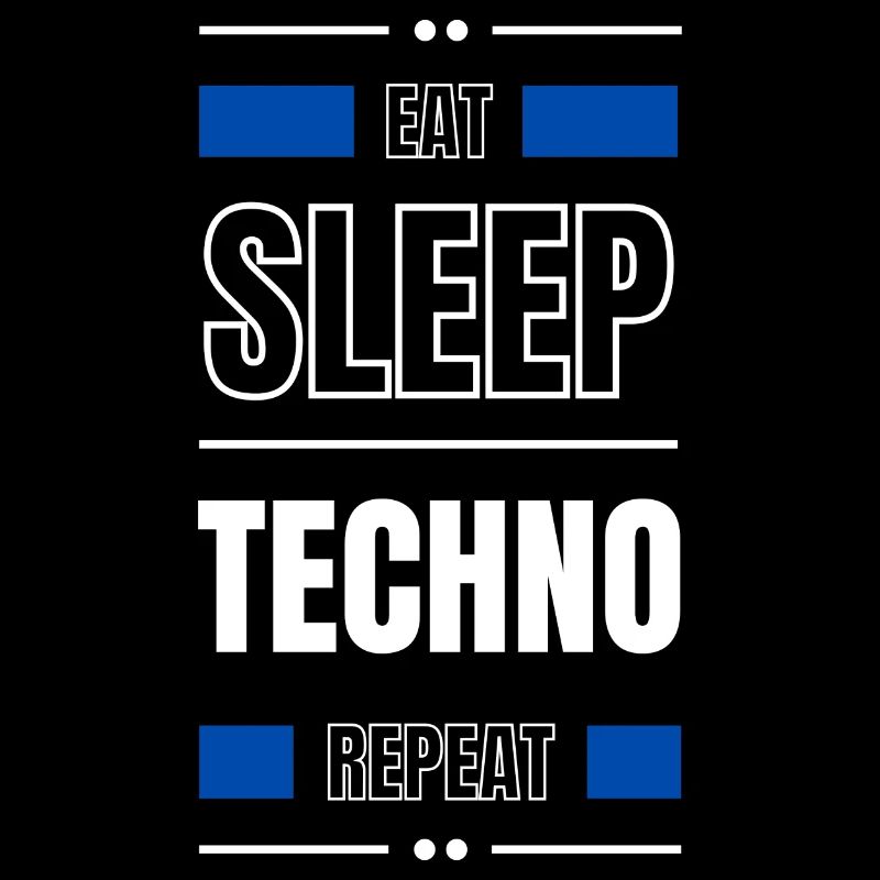 eat sleep techno repeat geschenk idee spruch party